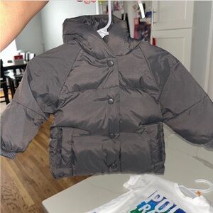 Zara Kids Charcoal Puffer Jacket